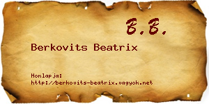 Berkovits Beatrix névjegykártya