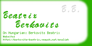 beatrix berkovits business card